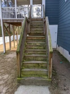 WOOD CLEANER & STAIN LIFTER - 5 Gallons -PWS Nation Store CleanStairBefore 2